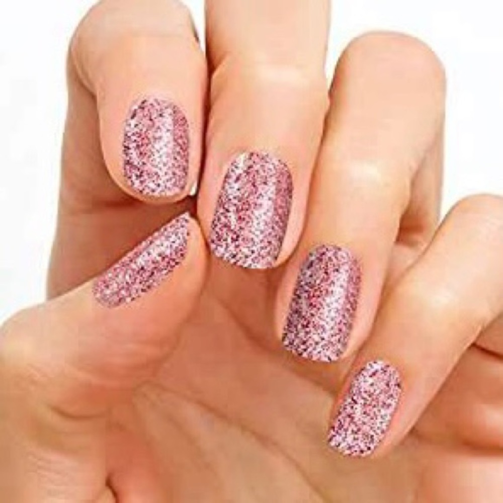 Color Street Belize Bellini Pink Sparkly Nail Strips NWT